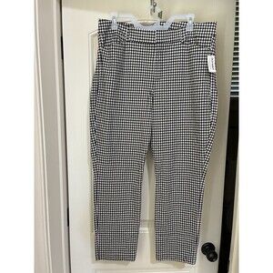 Old Navy Pixie Womens Ankle Pants Sz 16 Black Cream Houndstooth NWT
